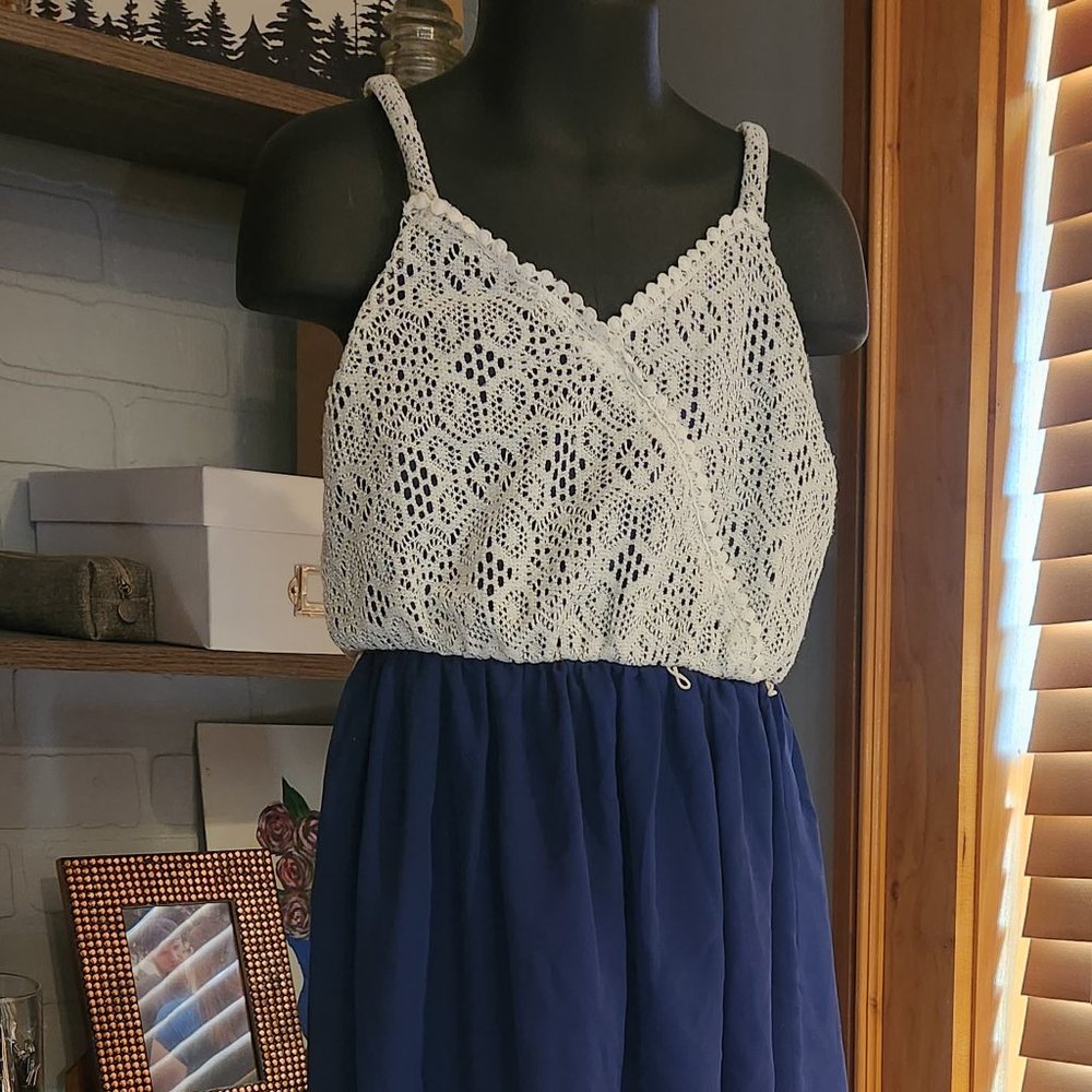 .Girls' Hi-Low Dress w/ Crochet Bodice